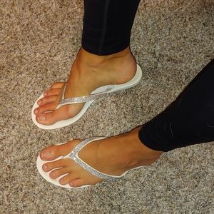 Rhinestone flip flops